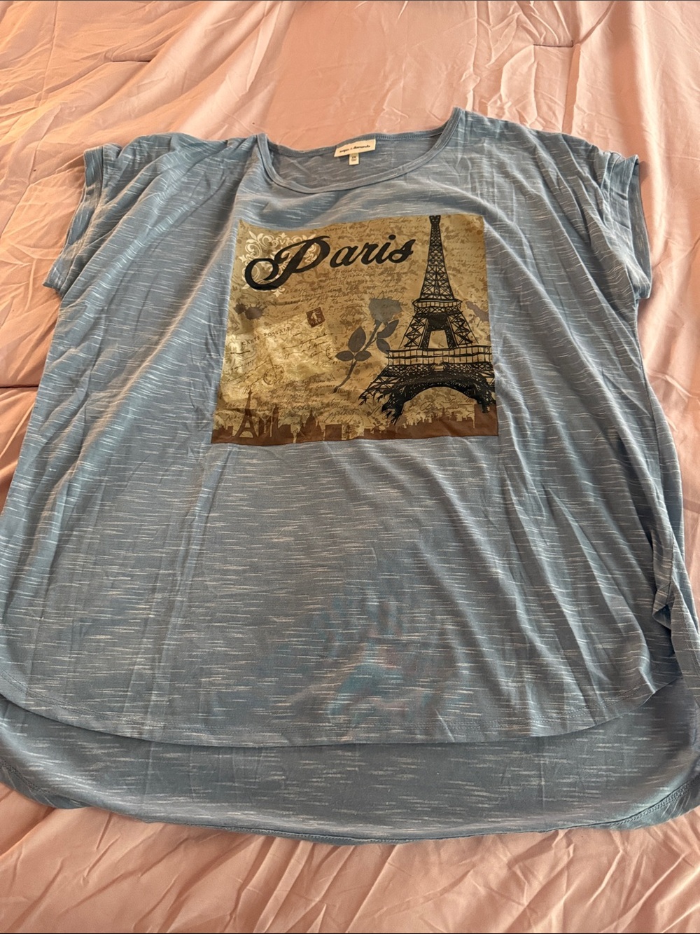 Light Blue Paris Eiffel Graphic Tee